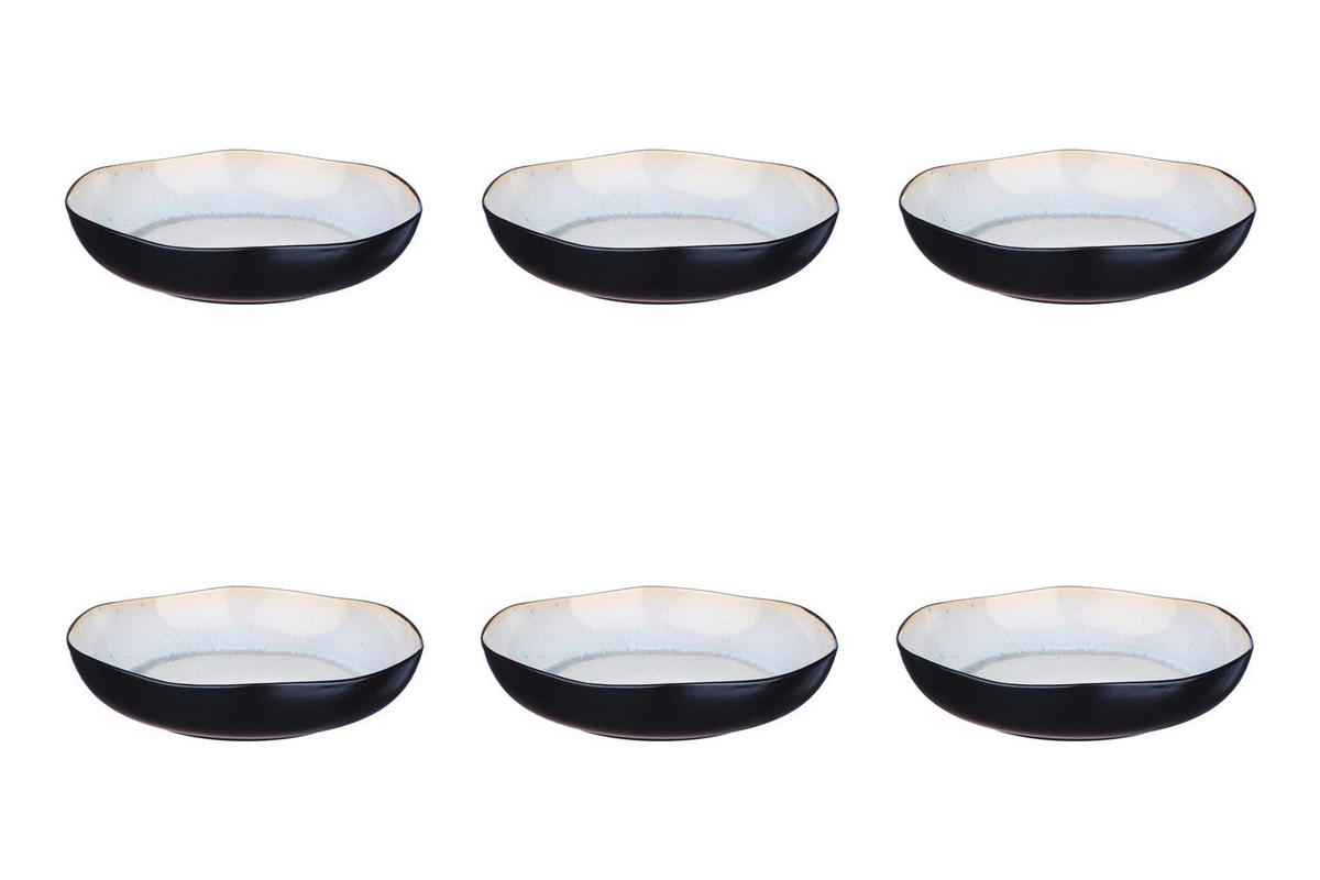 SUPPENTELLER Iris Ø22,5cm - 6er-Set - Elfenbeinweiß - Weiß, Keramik (22.5cm) - Björn