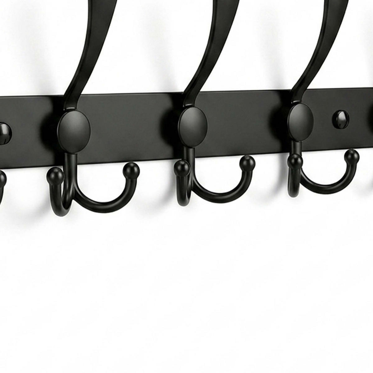 GARDEROBENLEISTE Schwarz 2er-Set Edelstahl 13x42x6 cm - Schwarz, Metall (42/13/6cm) - Relaxdays