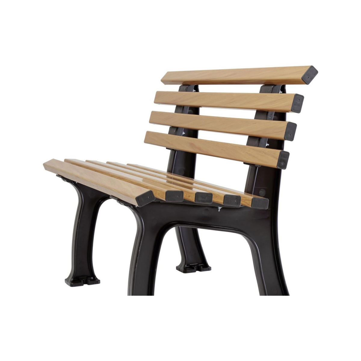 GARTENBANK Antigua 2 Sitzer Holzoptik 74 x 120 x 54 cm Witterungskunststoff & UV Beständiger Kunststoff - Beige, Kunststoff (120/74/54cm) - PROREGAL