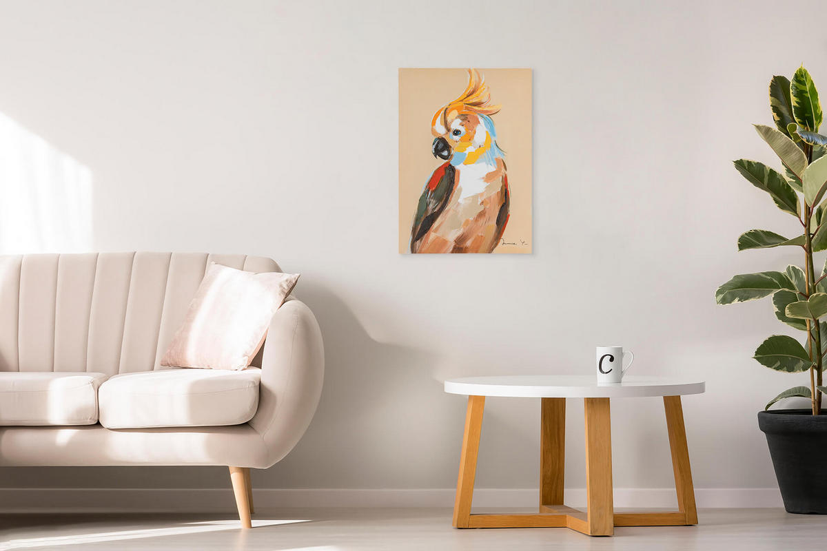 RUČNE MAĽOVANÝ AKRYLOVÝ OBRAZ 50/70 cm, viacfarebný, figurálny motív - viacfarebná, drevo/textil (50/70cm) - KUNSTLOFT