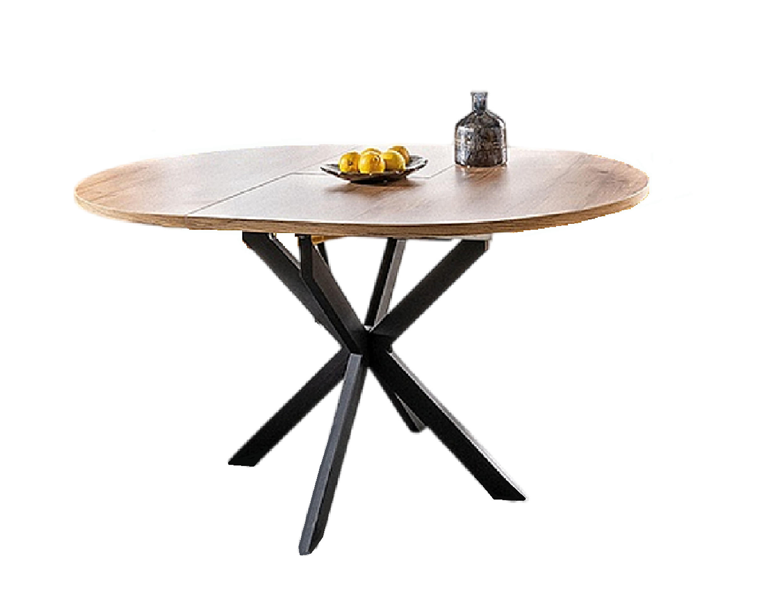 ESSTISCH Rund Eiche Artisan - Schwarz matt 100x75 cm - Schwarz/Eiche Artisan, Holzwerkstoff (100/100/75cm) - designimpex