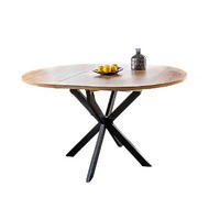 ESSTISCH Rund Eiche Artisan - Schwarz matt 100x75 cm - Schwarz/Eiche Artisan, Holzwerkstoff (100/100/75cm) - designimpex