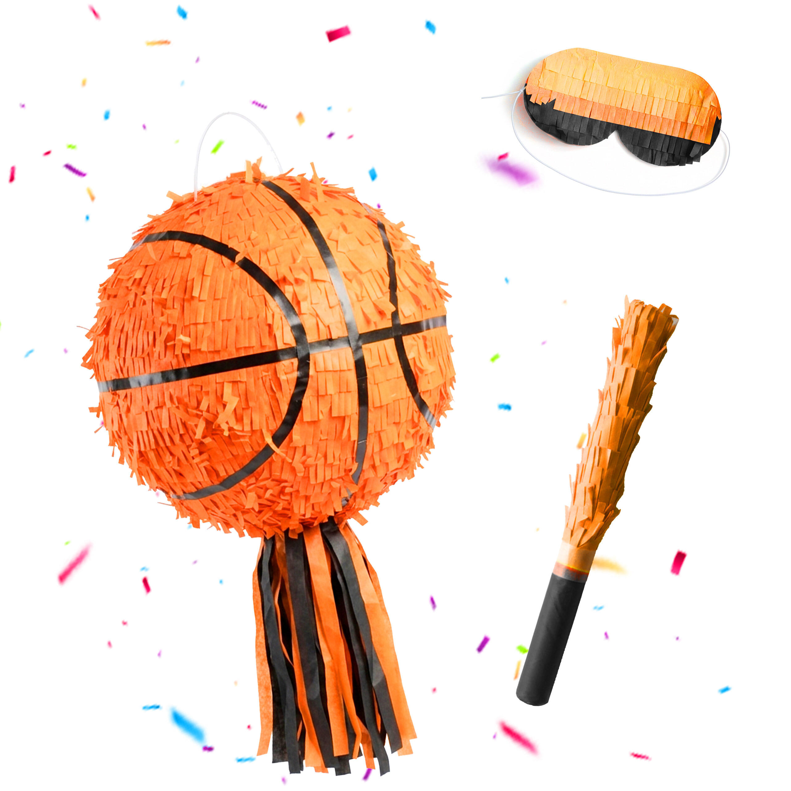 Relaxdays PIÑATA Barevná basketbalová 25 cm