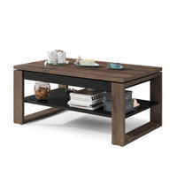 COUCHTISCH rechteckig Eiche dunkel Schwarz aufklappbar 110/65/50 cm - Dunkelbraun, Holzwerkstoff (65/110/50cm) - designimpex