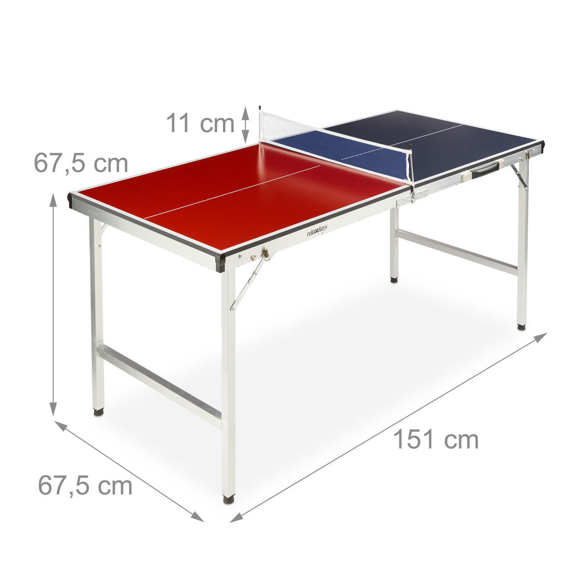 TISCHTENNISPLATTE - Multicolor, Holzwerkstoff/Metall (151/67.5cm) - Relaxdays
