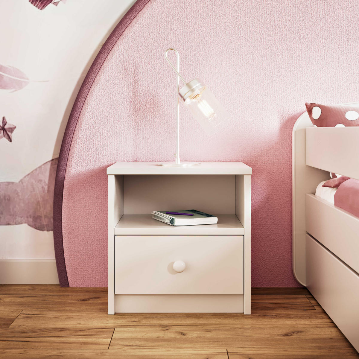 KINDER-NACHTTISCH Babydreams 39/40/30 - Weiß, Holzwerkstoff (39/40/30cm) - Kocot Kids