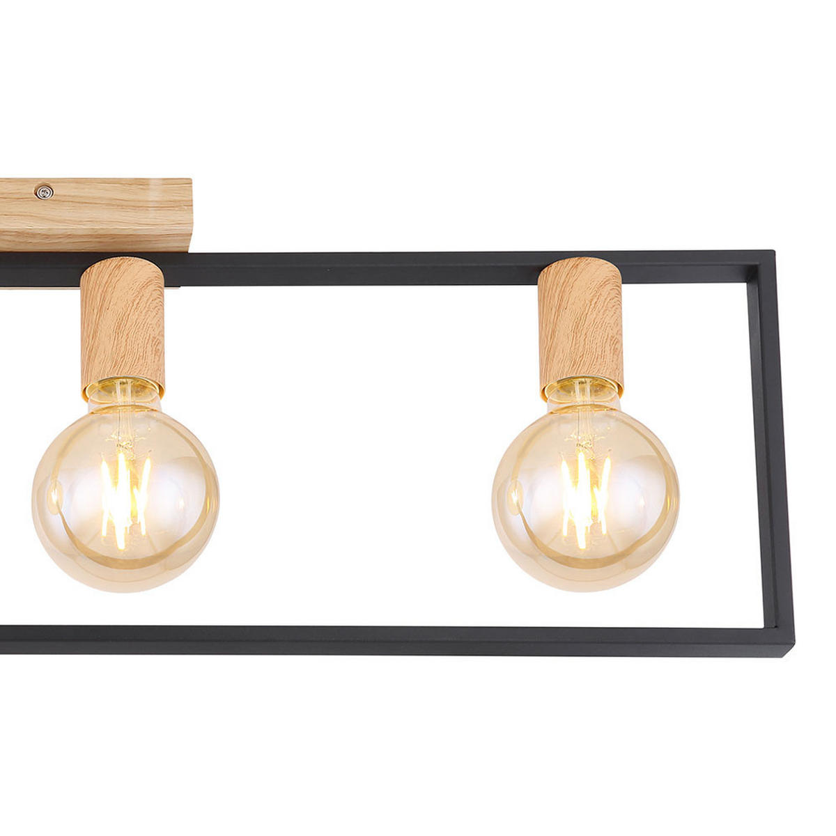 LED DECKENLEUCHTE Metall Braun 4 Flammig - Braun, Holz (90/6.5/26cm) - Globo Lighting