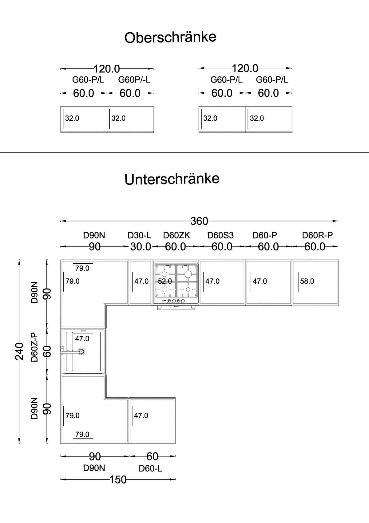 WINKELKÜCHE 360 × 240 × 150 cm Velora / Glanzia – KU-S58 – Artisan Eiche / Weiß - Weiß, Holzwerkstoff (360/212/58cm) - hi-markt