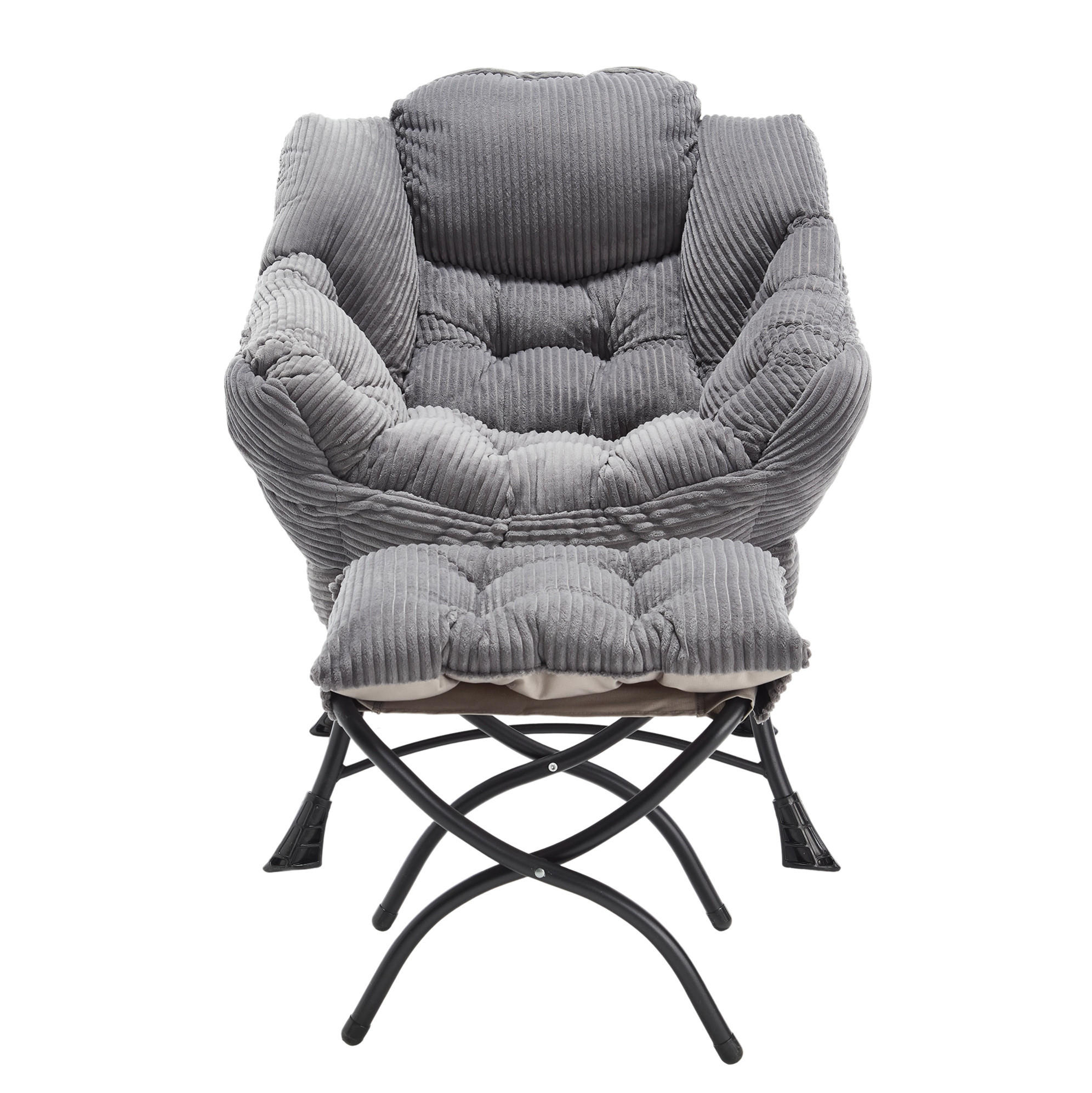 SESSEL 69.9/95/64 cm Grau aus Stahl mit Hocker - Grau, Textil (69.9/95/64cm) - OKMYHOME