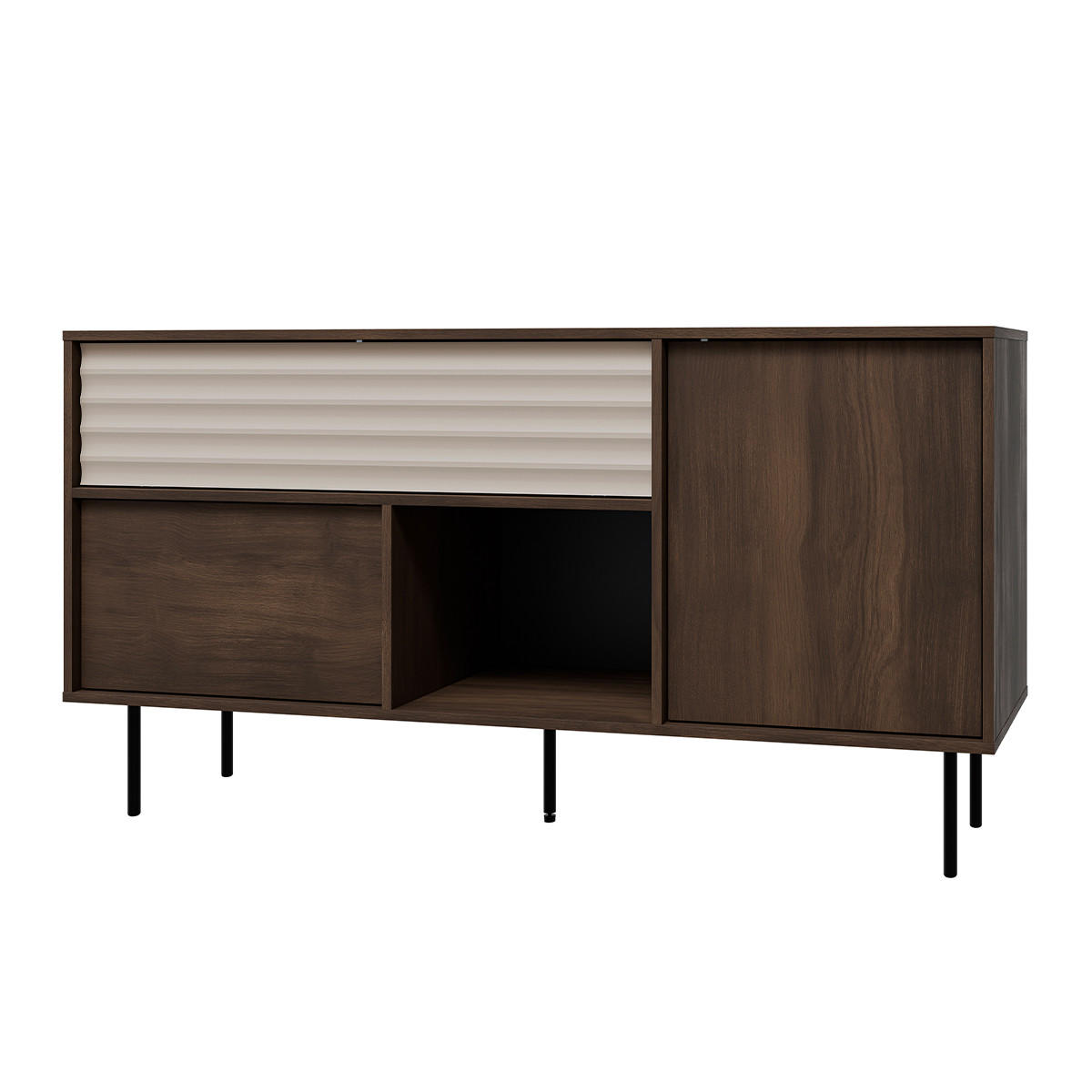 SIDEBOARD Astra Dunkles Holz und Kaschmir - Beige, Holzwerkstoff (151.5/80/40cm) - Petits-meubles