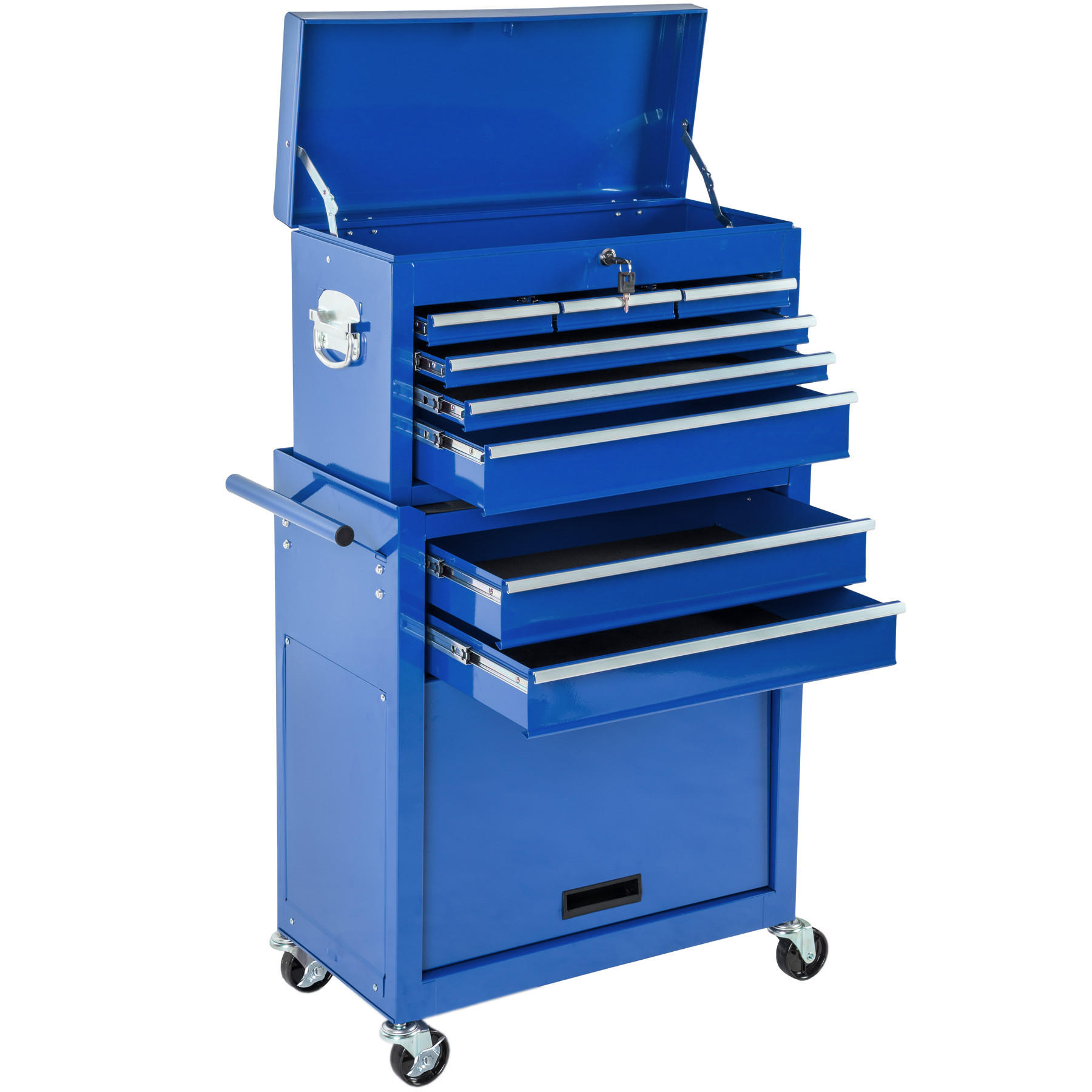 WERKZEUGWAGEN ,Rollen Ø 100 mm,blau - Blau, Metall (33/110/69cm) - tectake