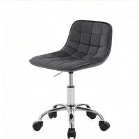 BÜROSTUHL höhenverstellbar Samt Dark Grey - Dunkelgrau, Metall (43/67.5/43cm) - Meubliv