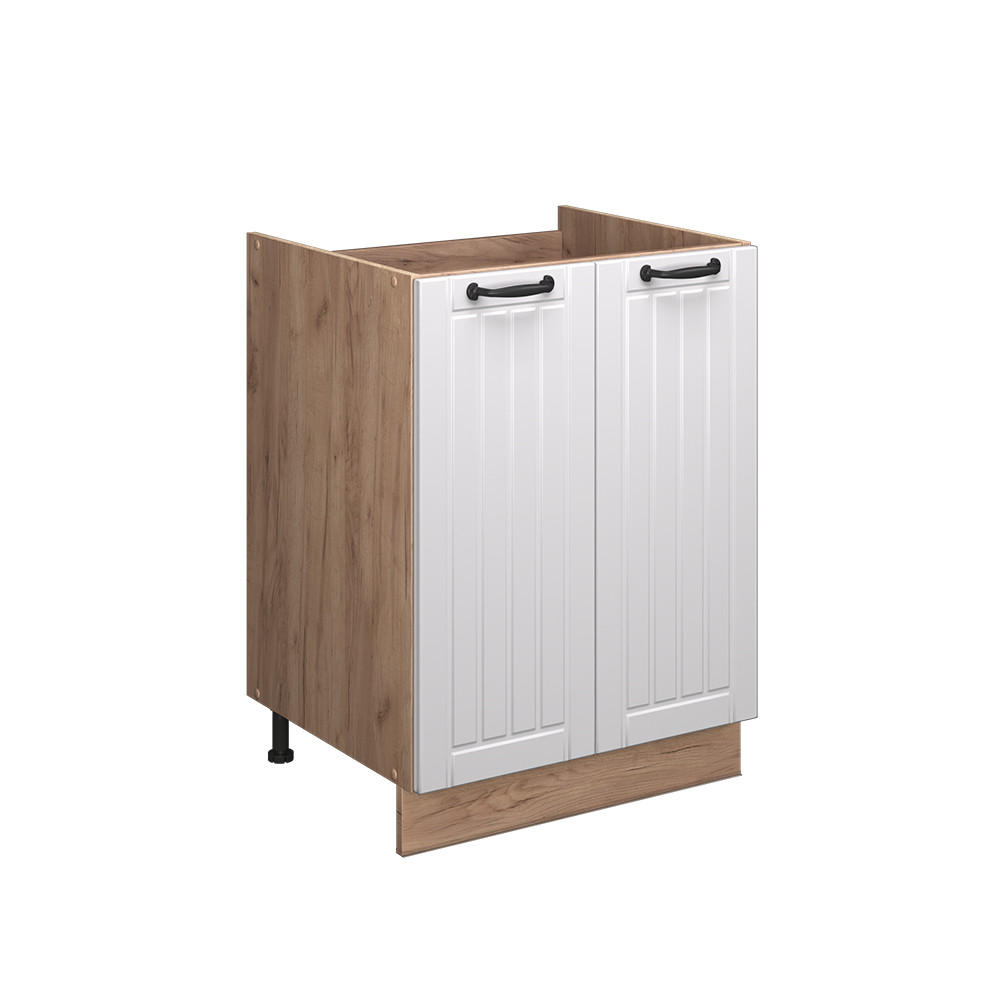 DISKBÄNKSSKÅP Fame-Line, Vitt hus på landet/Goldkraft ek, 60 cm Vit, Honungsek 82/60/51.6 cm