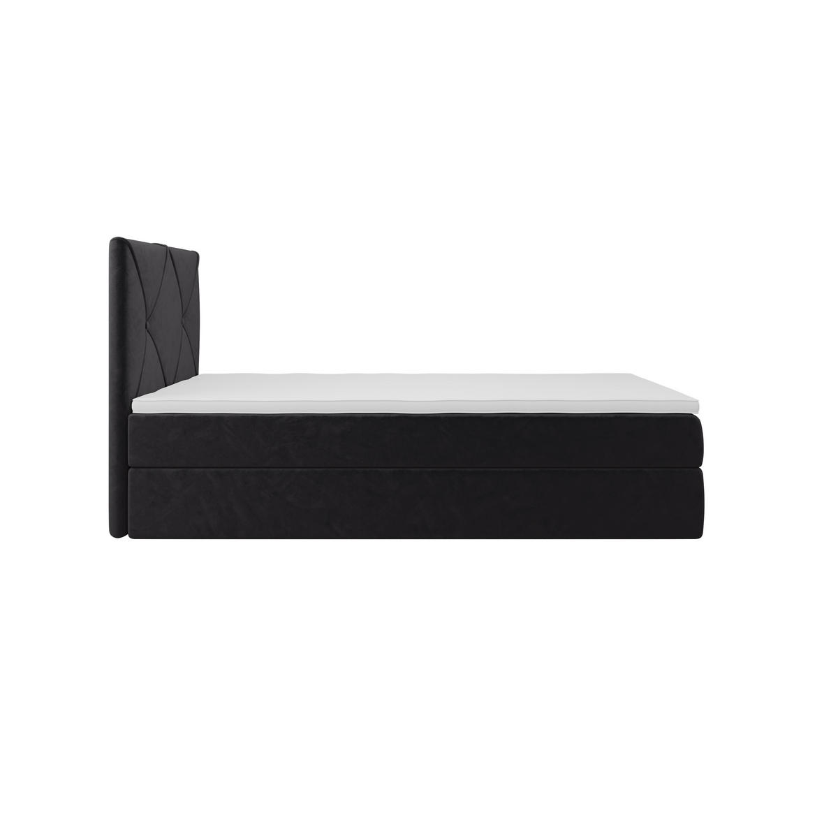 BOXBETT ALTEA 100x200 Monolith 97, mit Matratze H3, Bonell und Topper, Dunkelgrau - Dunkelgrau, Holz/Kunststoff (100/200cm) - Bedante