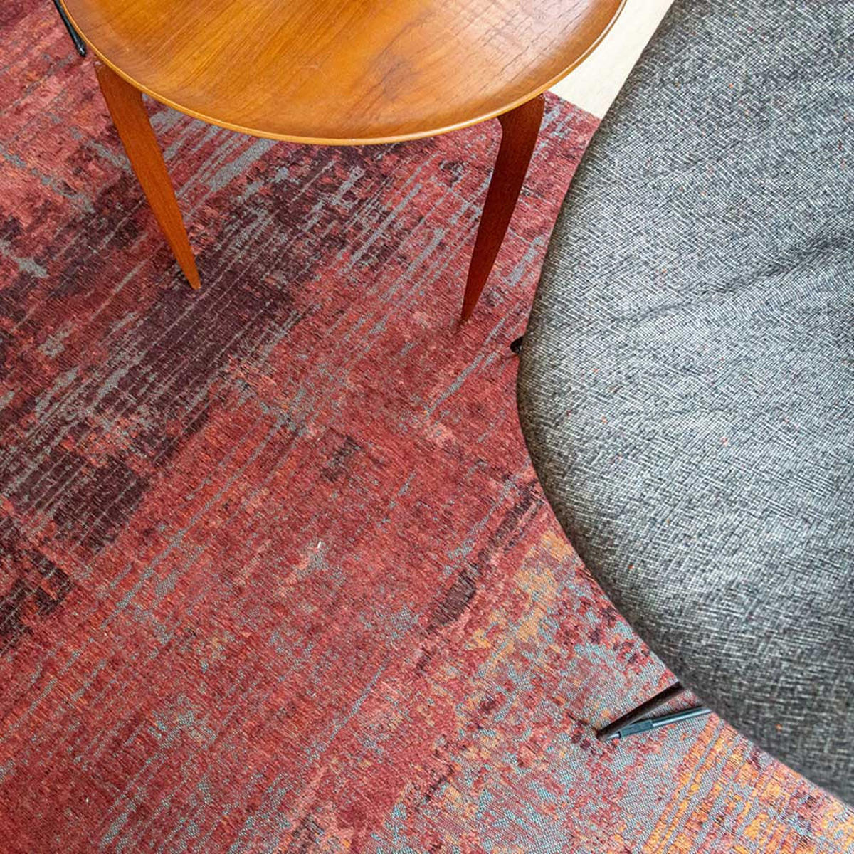 TEPPICH Nassau Red Atlantic Streaks 240/240 cm - Rot, Kunststoff/Textil (240/240cm) - Louis De Poortere