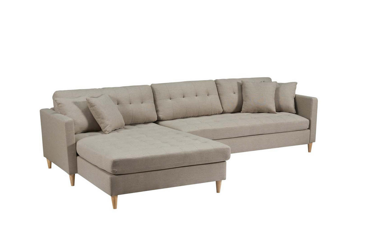 ECKSOFA Stoff sandfarben - Sandfarben, Textil (290/177cm) - ebuy24