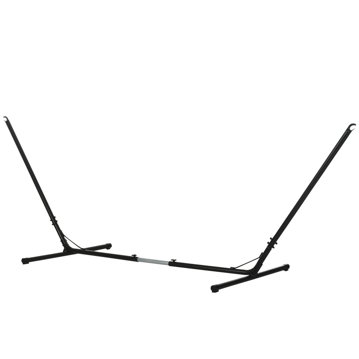 HÄNGEMATTENGESTELL DE-15338 Länge verstellbar 308–380 cm Schwarz - Schwarz, Metall (388/109/116cm) - ComfortXL