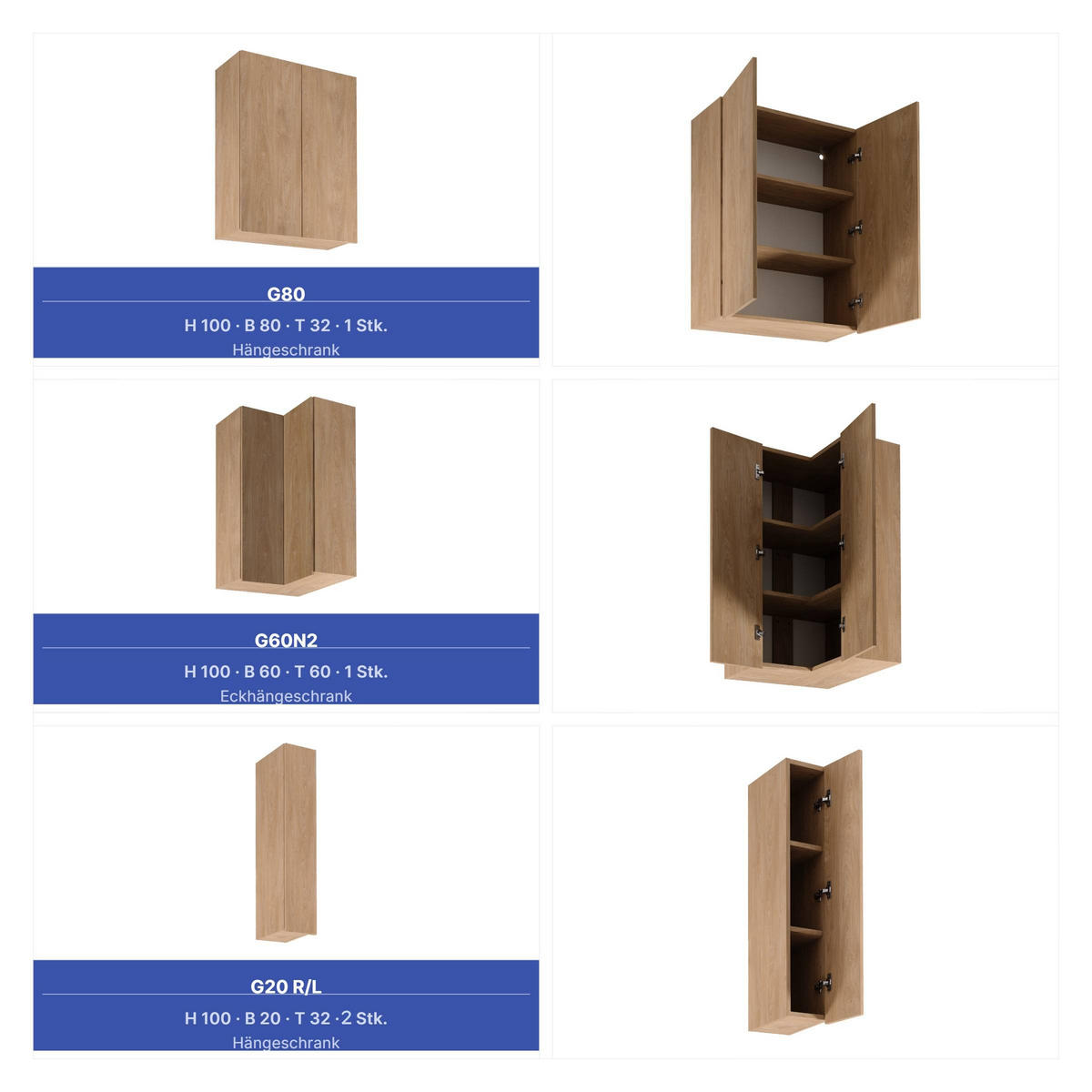 WINKELKÜCHE 405cm x 205 cm - Sorento KS5-M405 - in Sonoma Eiche - Eichefarben/Beige, Holz (610/247/58cm)