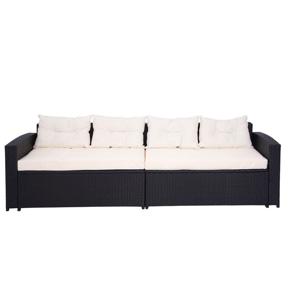 GARTEN-SET Schwarz Kissen Creme-Beige - Schwarz, Metall - PROREGAL