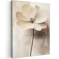 LEINWANDBILD Blume - Beige - Farbe - Schatten 60x80 cm - Creme, Textil (60/80cm) - MuchoWow