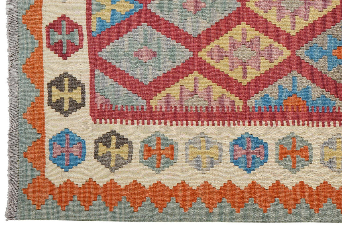 HANDWEBTEPPICH Kelim Gashgai Rot 187/122 cm Schurwolle - Rot, Textil (122/187cm) - Looma