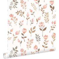 TAPETE Blumen 53 cm x 10.05 m - Weiß, Papier (53/0.1cm) - ESTAhome
