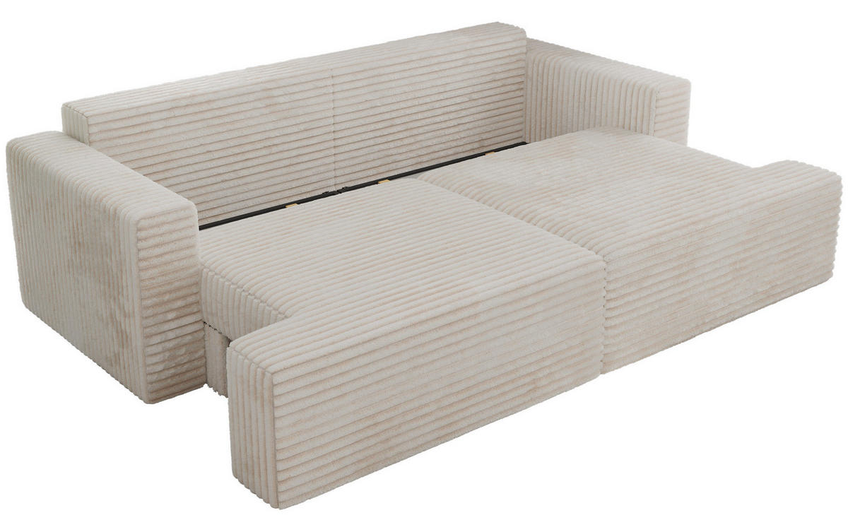 4-SITZER SOFA VIRELLA Beige Cord - Beige/Schwarz, Kunststoff/Textil (240/88/115cm) - MKS