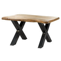 BAUMTISCH Mango 140x90x77 natur lackiert / X-Beine anthrazit glänzend FREEFORM 5 - Naturfarben, Holz (140/90/77cm) - Massivmoebel24