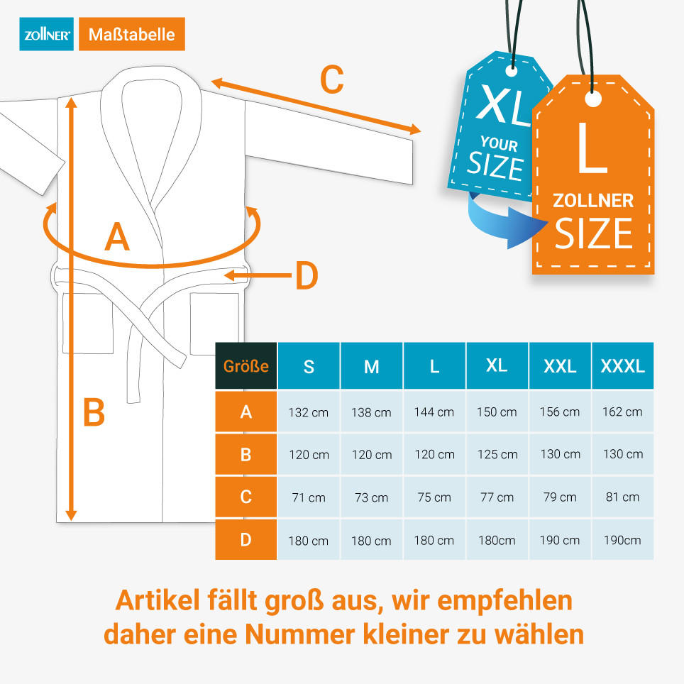 Thumbnail - Zollner Bademantel,, Hellbraun, Textil, Oeko-Tex® Standard 100, Badtextilien, Bademäntel