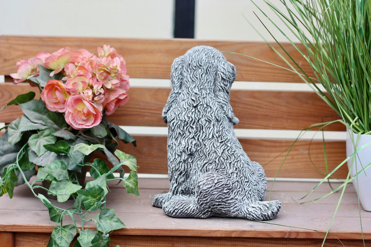 STEINFIGUR Cocker Spaniel, Steinguss frostfest - Grau, Stein (18/24/15cm) - stoneandstyle