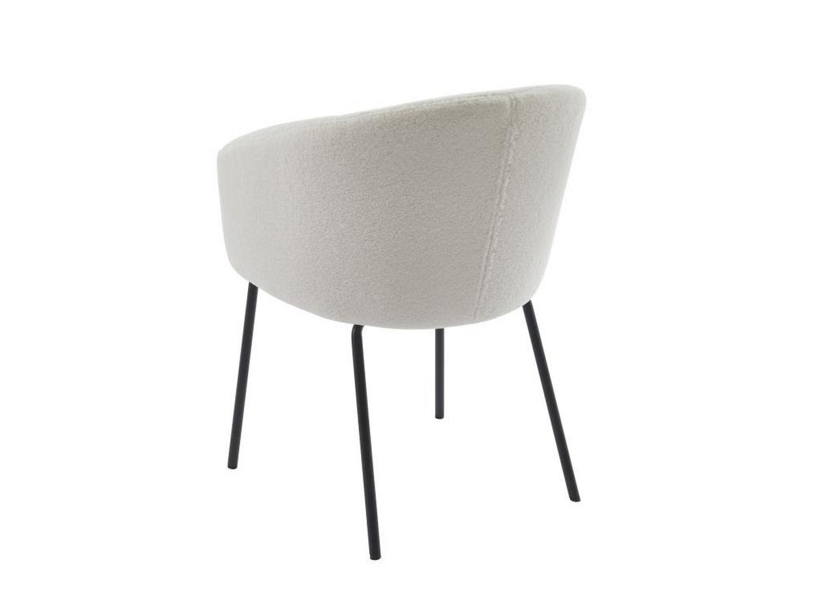 STUHL mit Armlehnen 6er-Set - Bouclé-Stoff & Metall - Cremefarben - MORONI - Creme, Textil (58.5/79/56.5cm) - Pascal Morabito