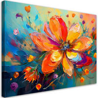 WANDBILD farbige blumen abstraktion - Multicolor, Textil (60/40cm) - Feeby