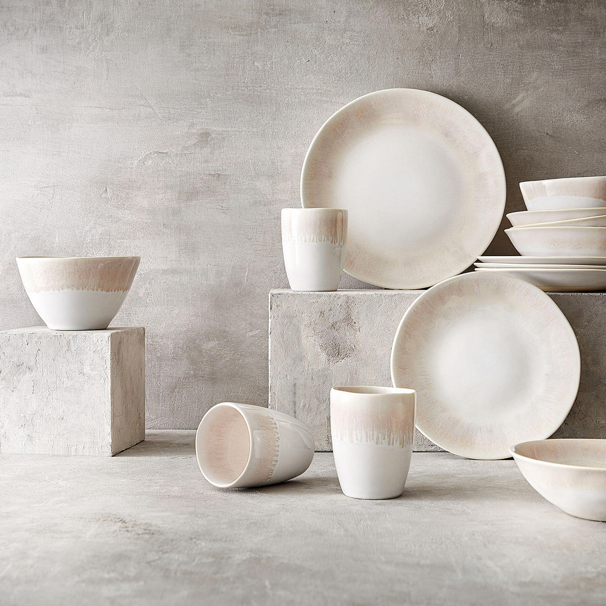 SCHALE (4er Set) Atlantis - Beige, Keramik (16/16/9cm) - Butlers