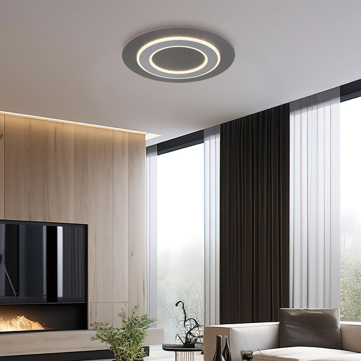 LED DECKENLEUCHTE Jayden Metall Anthrazit - Anthrazit, Metall (48/48/4.6cm) - Globo Lighting