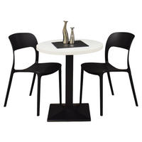 BISTROTISCH rund Elanur 70 cm schwarz matt/weiß matt lack - Weiß, Metall (70/70/75cm) - 58aufmkessel