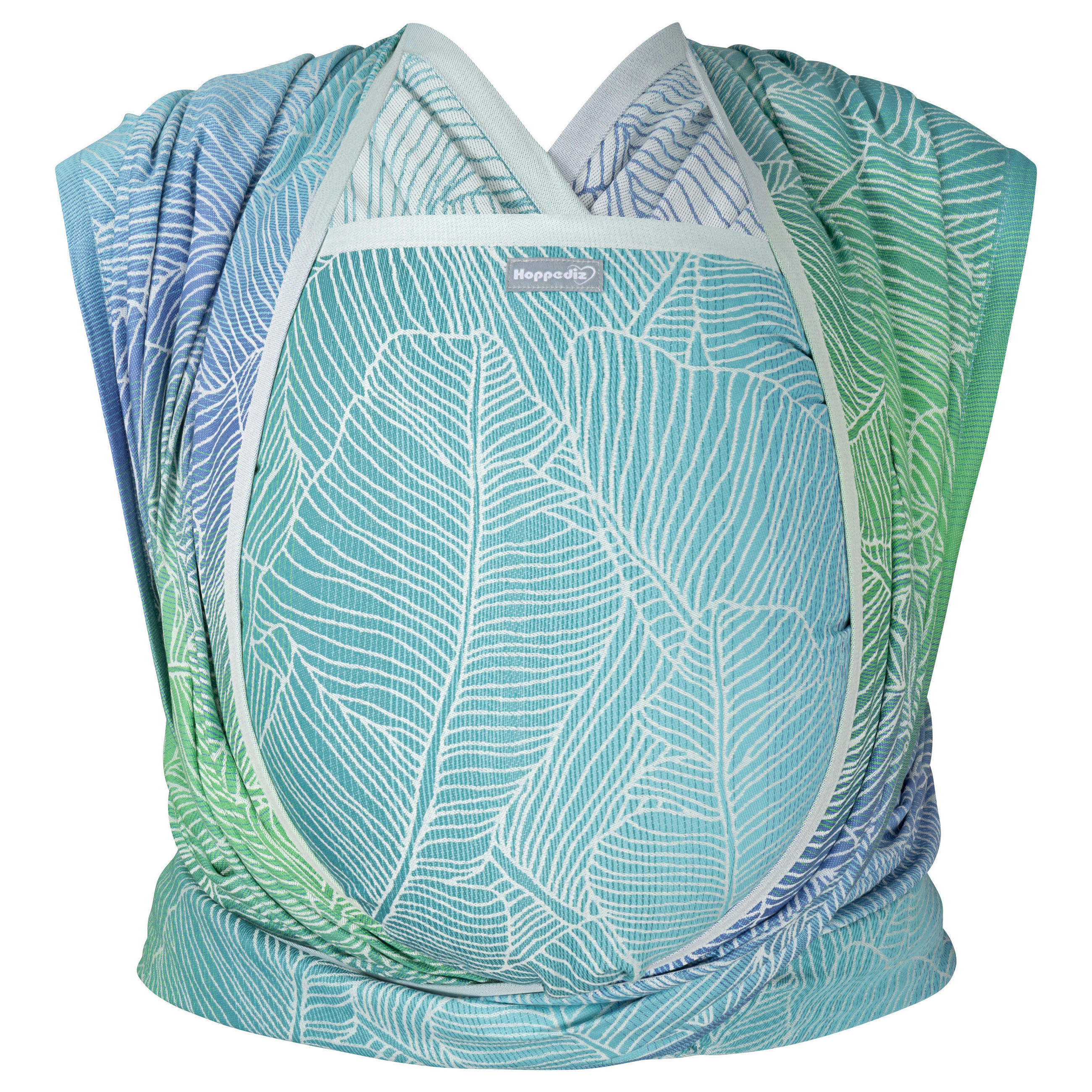 Hoppediz Babytragetuch Blau, Türkis, Grün, Creme 70x0.1x540 cm