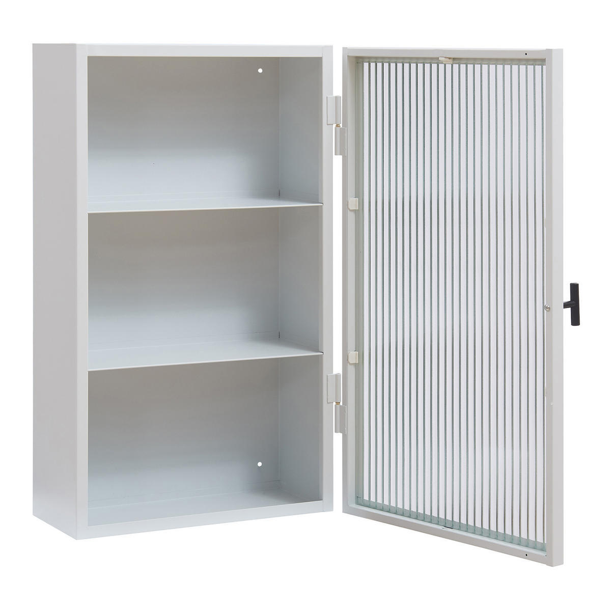 STĚNOVÁ SKŘÍŇ Zundert - bílá, kov/sklo (35/60/15cm) - [en.casa]