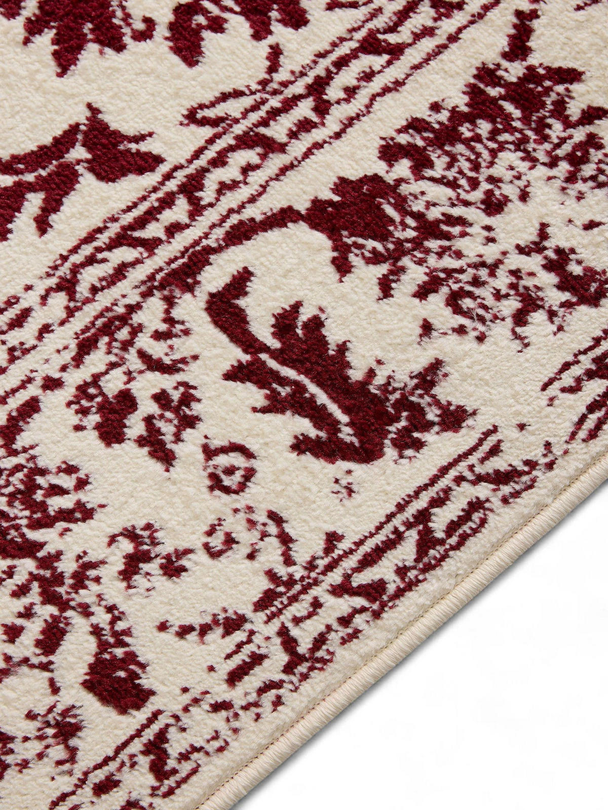 VINTAGE-LÄUFER Suki 80/240 cm - Rot/Creme, Kunststoff (80/240cm) - benuta