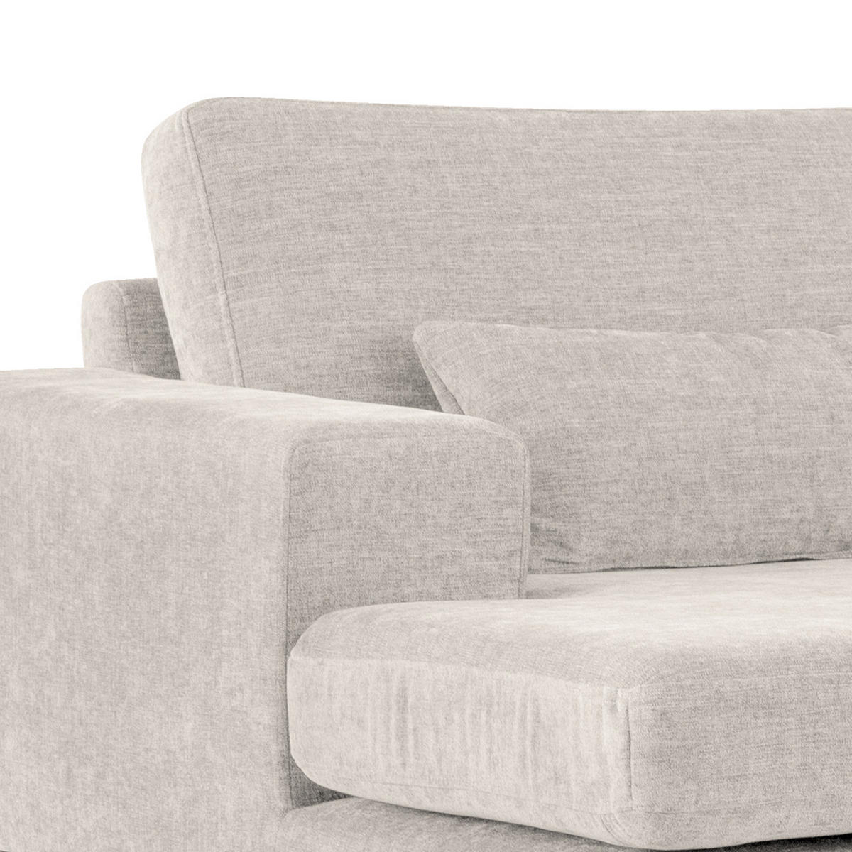 ECKSOFA mit Longchair - Eichefarben/Grau, Eichenholz/Textil (281/153cm) - home24