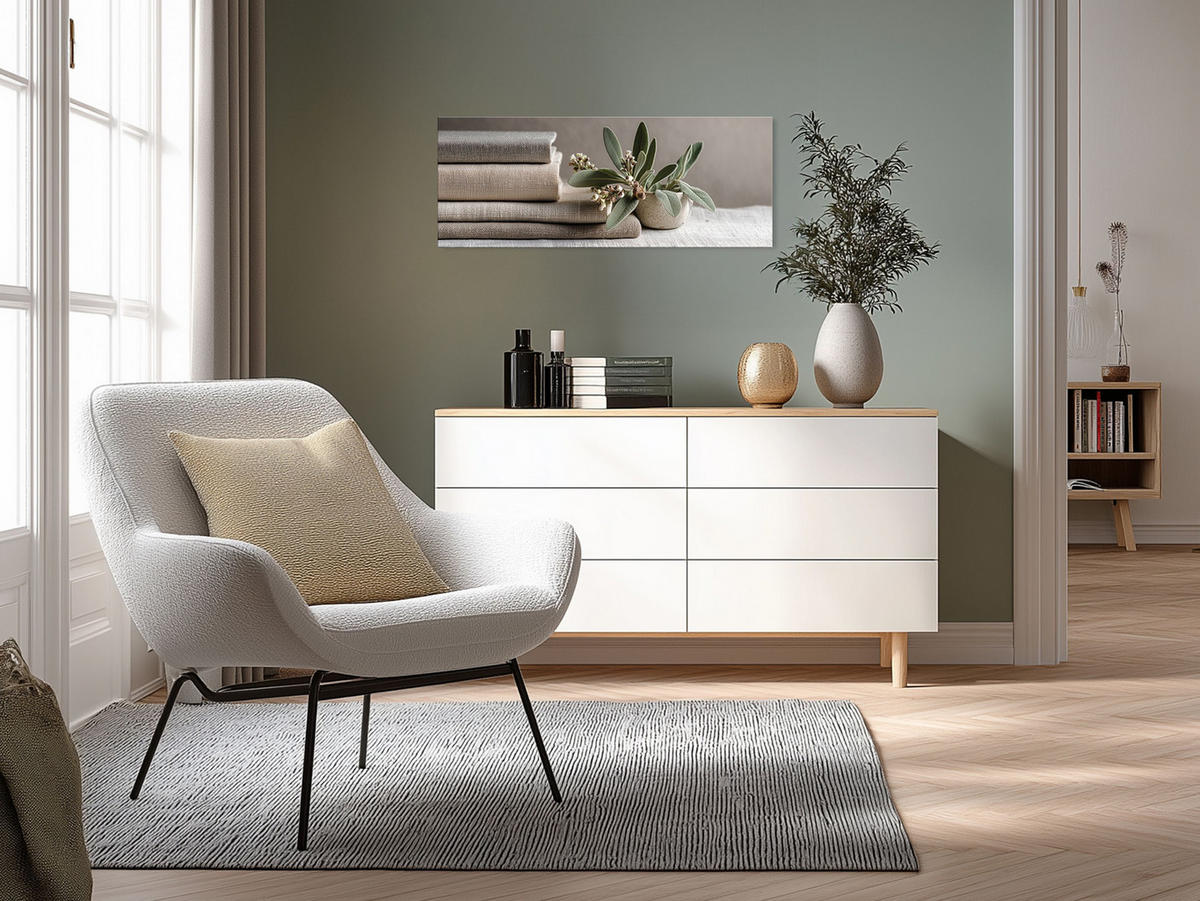 GLASBILD 80x30 cm Stillleben Landhaus beige - Beige, Glas (80/30cm) - artissimo