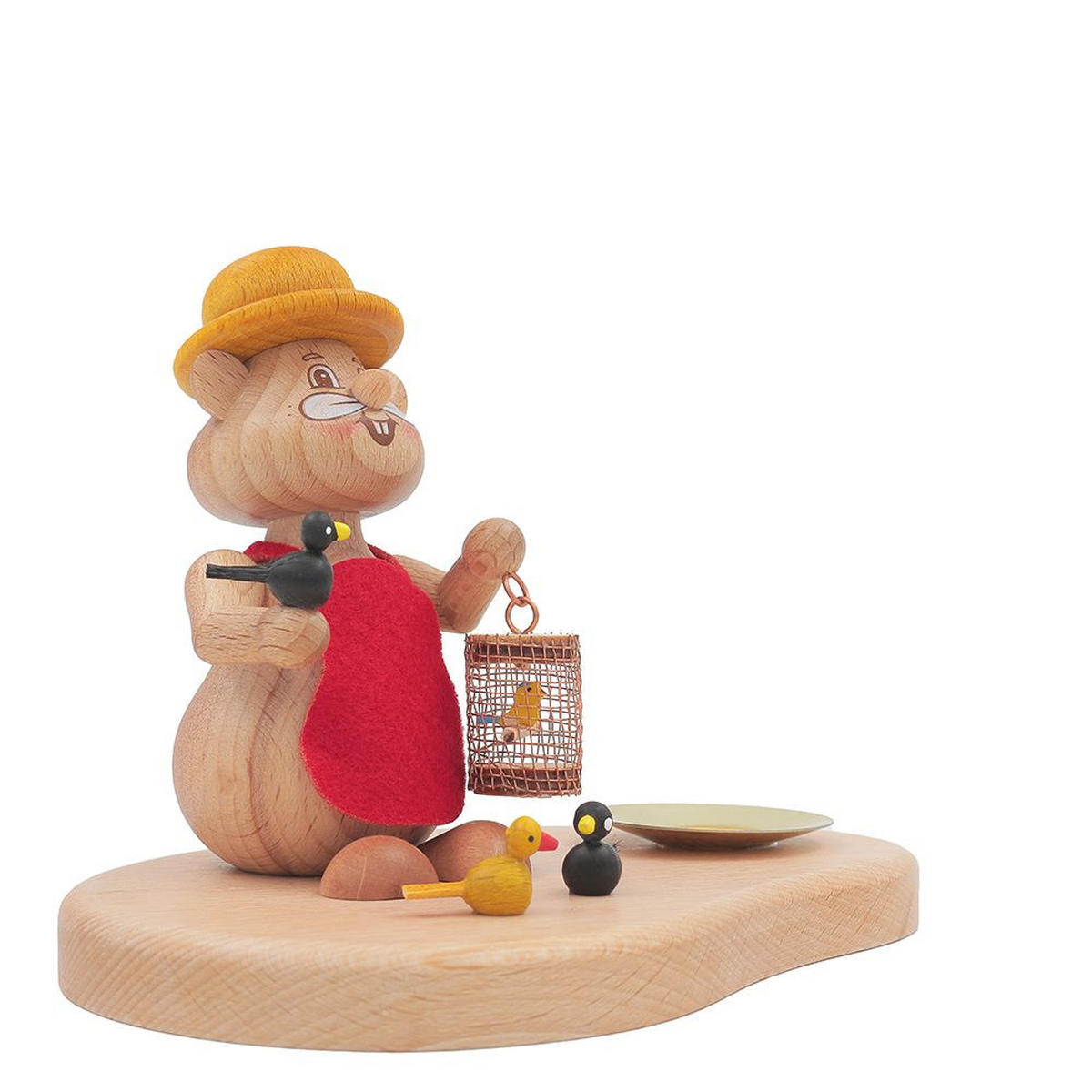 HOLZFIGUR Hamster Vogelzüchter mit Kerzenhalter 11 cm - Multicolor, Metall (14/1/0.1cm)