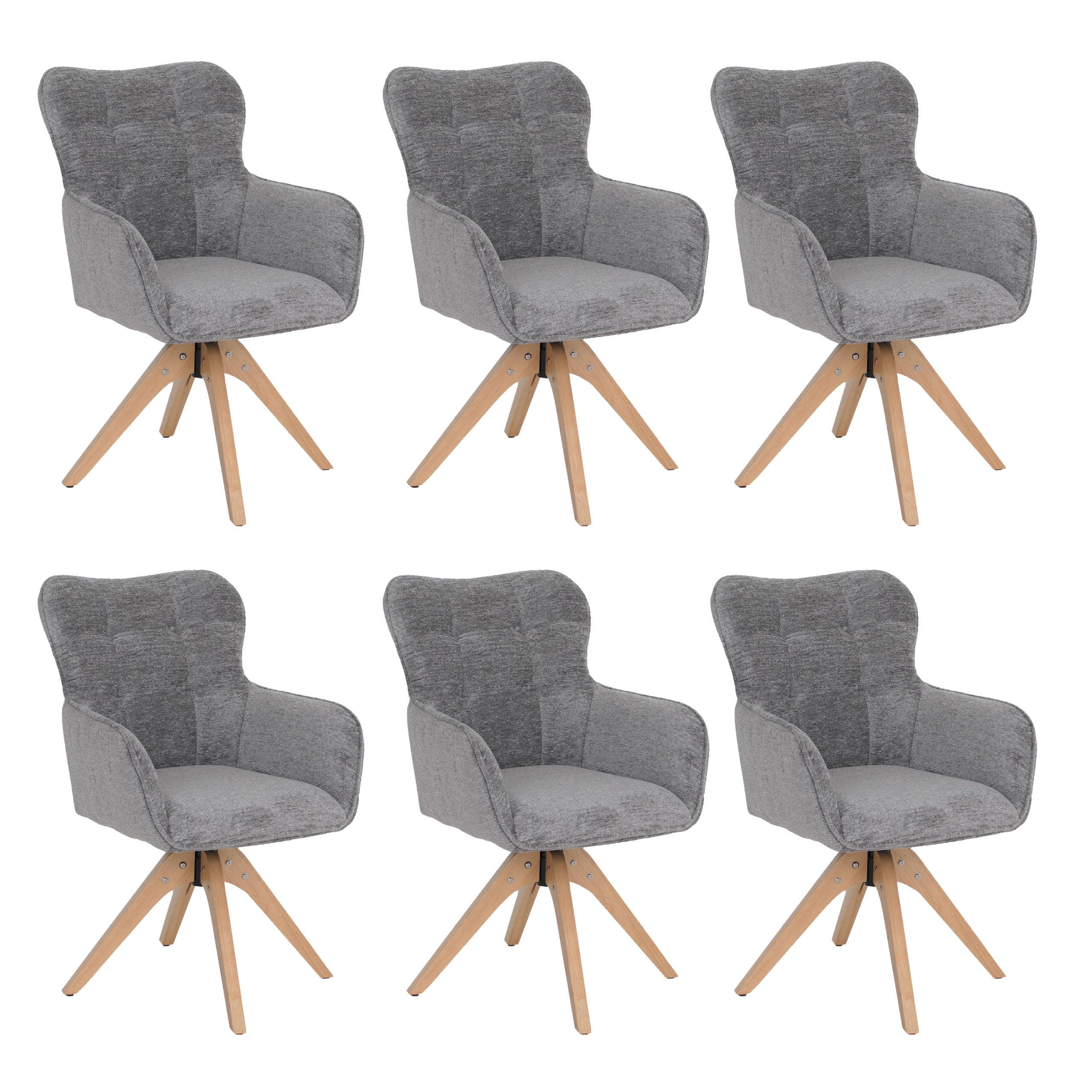ESSZIMMERSTUHL Grau 6er-Set - Grau, Textil (62/92/68cm) - MCW