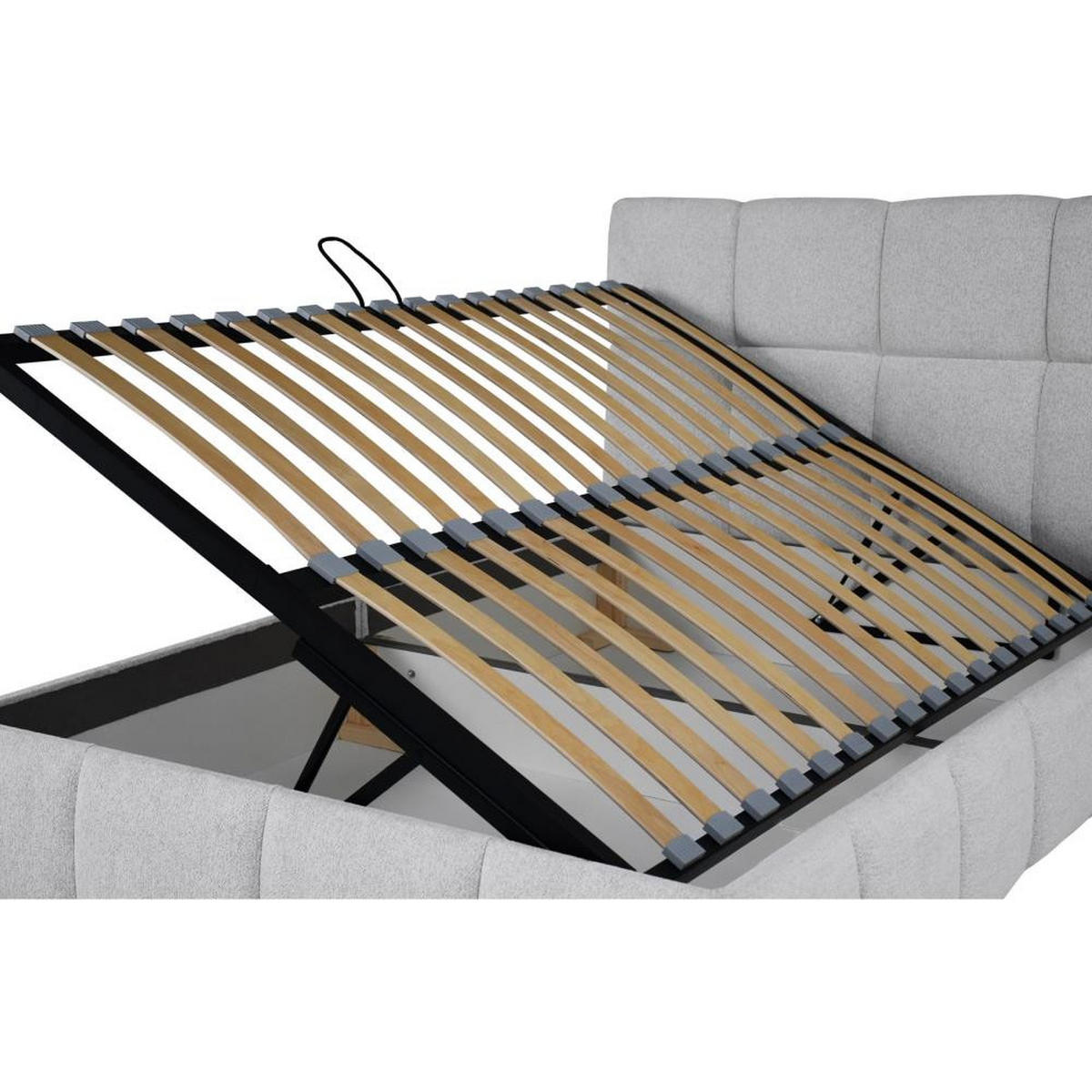 POLSTERBETT Nostro mit Bettkasten 140x200 cm hellgrau - Hellgrau/Schwarz, Textil (140/200cm) - Beautysofa