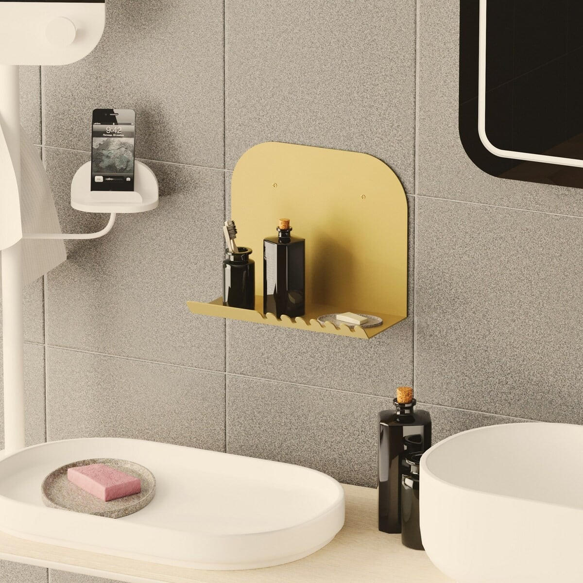 WANDREGAL aus metall 12/28/23 cm - Goldfarben, Metall (12/23/24cm) - Calicosy