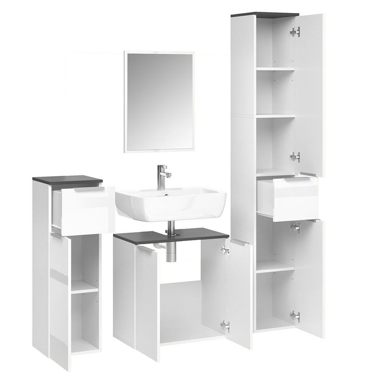 BADMÖBEL-SET Otis Weiß 4 Teile - Weiß, Holzwerkstoff (58/60/33cm) - Vicco