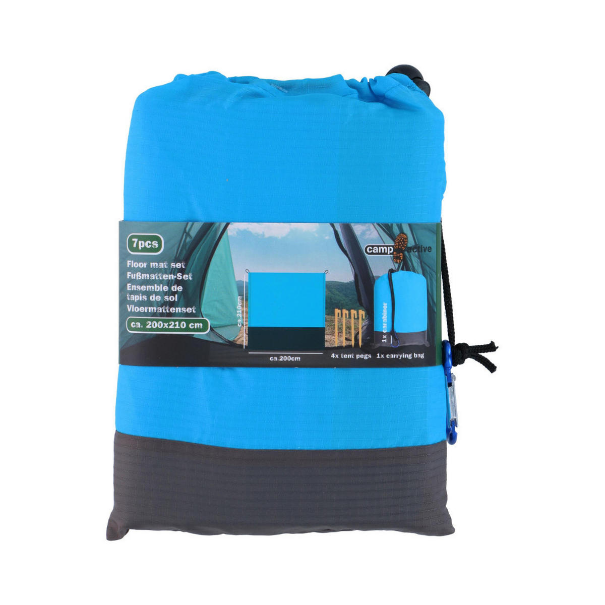 BODENMATTE Blau 200x210 cm, Campingmatte, Picknickdecke, faltbar, leicht, Outdoor Matte, Strandmatte, Freizeitmatte, Reiseunterlage, wasserabweisend - Blau, Textil (200/210cm) - JUNG