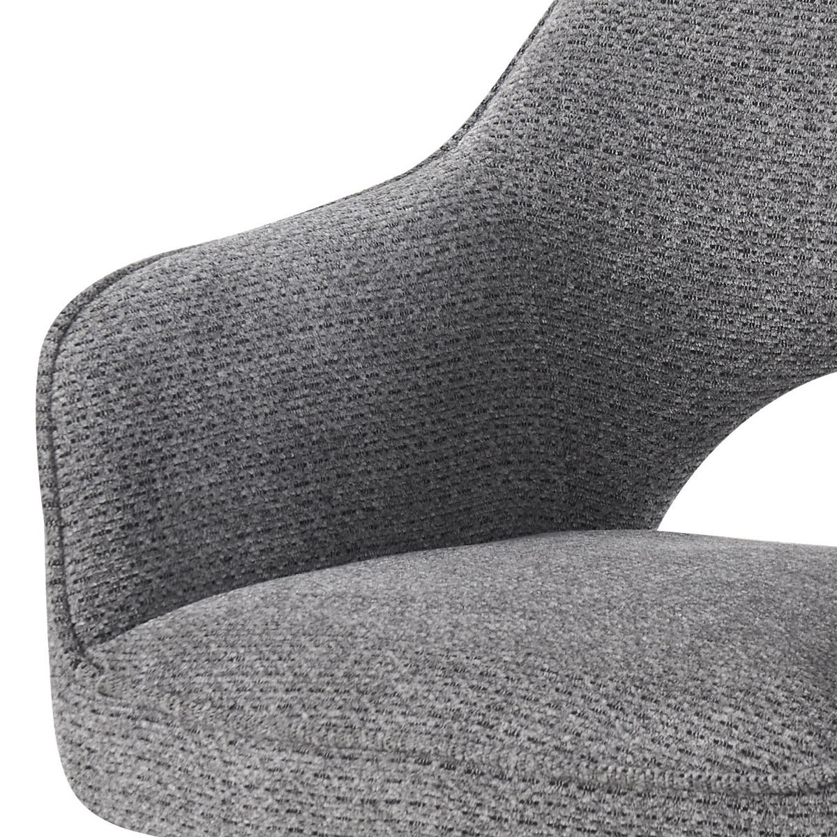 ESSZIMMERSTUHL THOMAS-CLEO 2er-Set 360°drehbar - Weiß/Grau, Textil/Metall (57/88/63cm) - DUBI Möbel