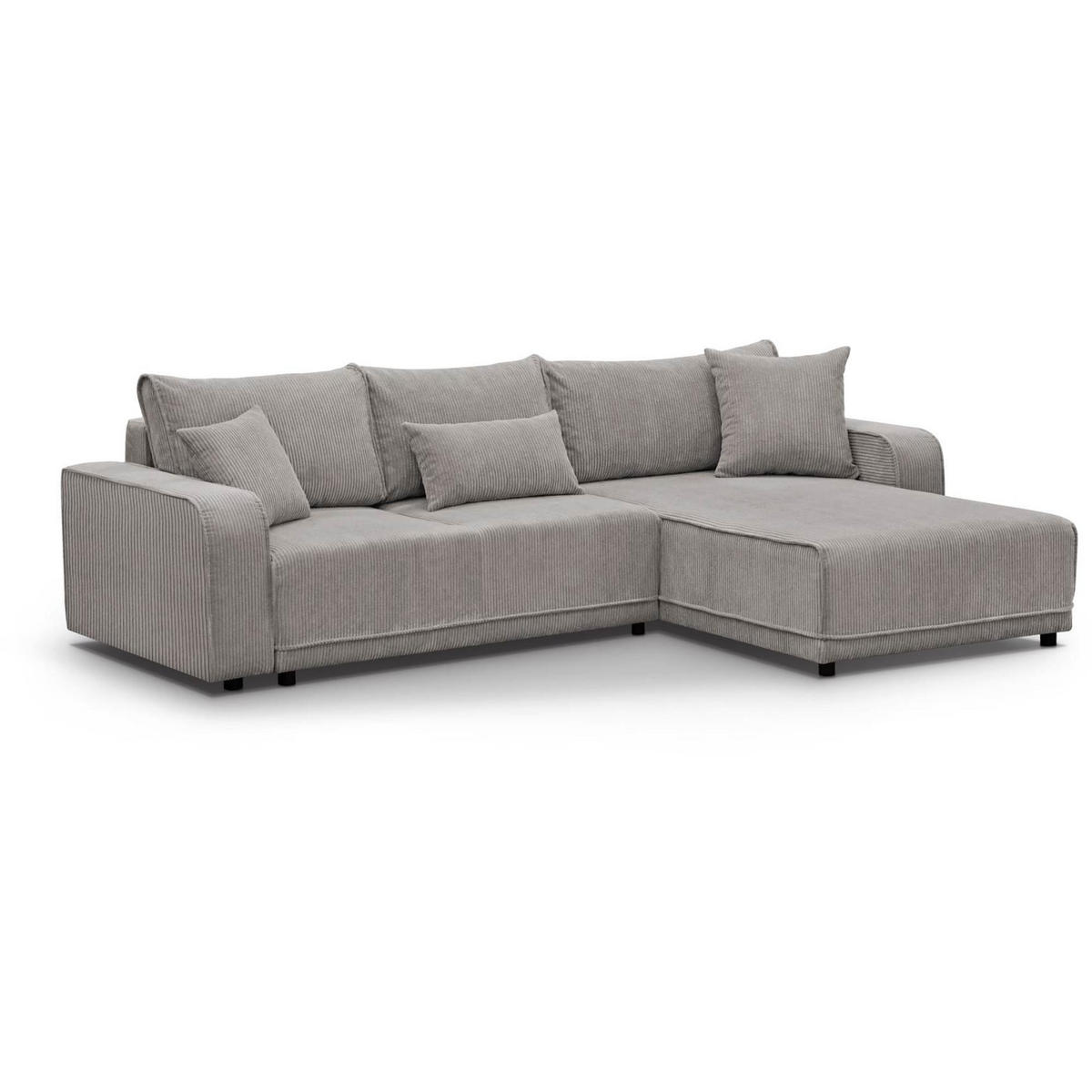 ECKSCHLAFSOFA Primo L cappuccino - Schwarz/Cappuccino, Textil (290/185cm) - Beautysofa