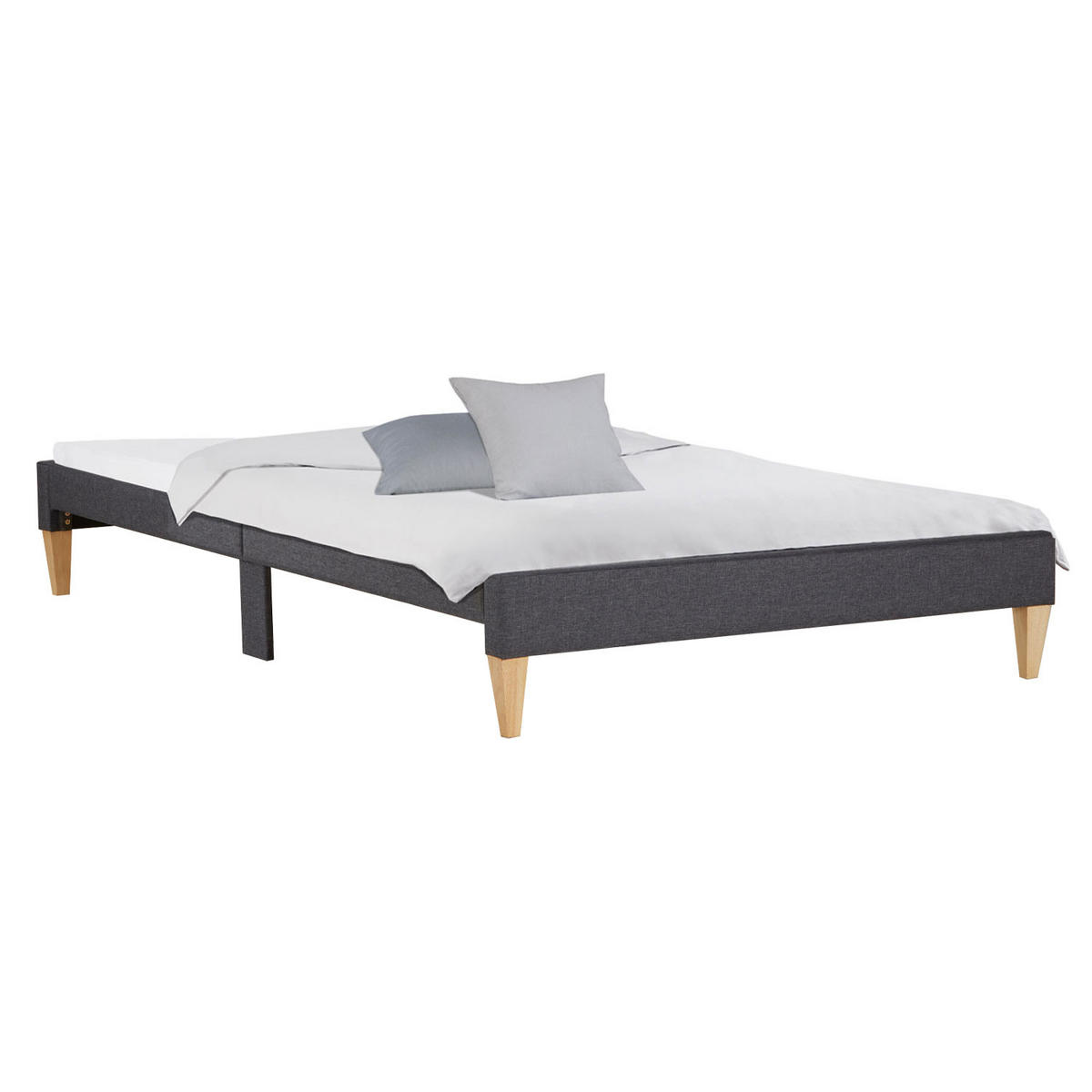 POLSTERBETT mit Lattenrost 140/200 cm in Grau - Grau, Textil (140/200cm) - Homestyle4u