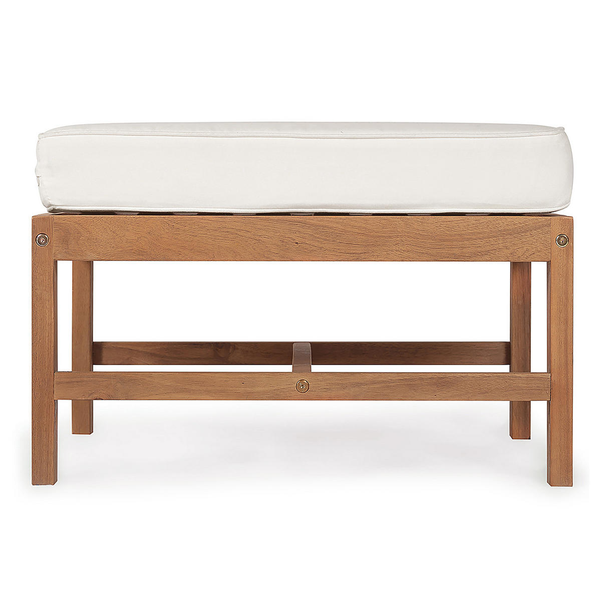 LOUNGESET - 2-teilig - Akazie massiv / Polyester - Braun / Beige - Beige/Braun, Holz/Textil - home24